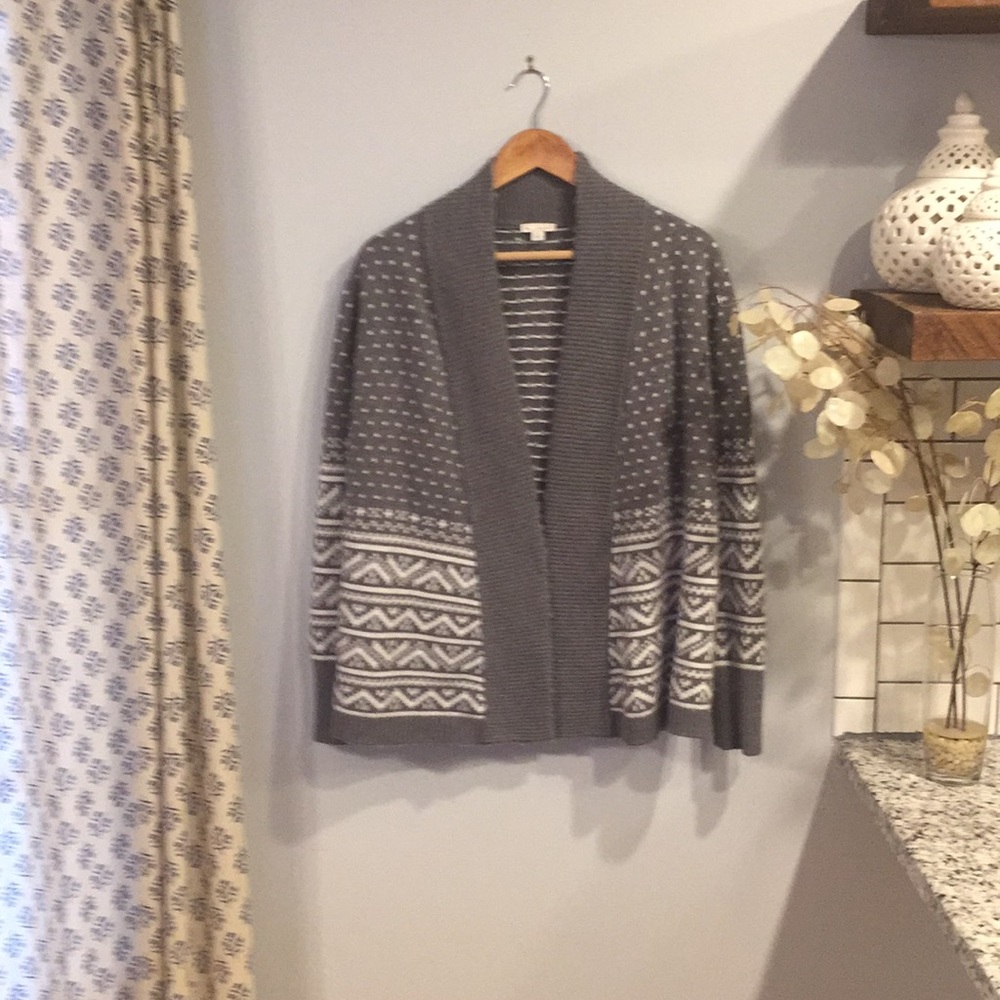 Aztec inspired open front cardigan